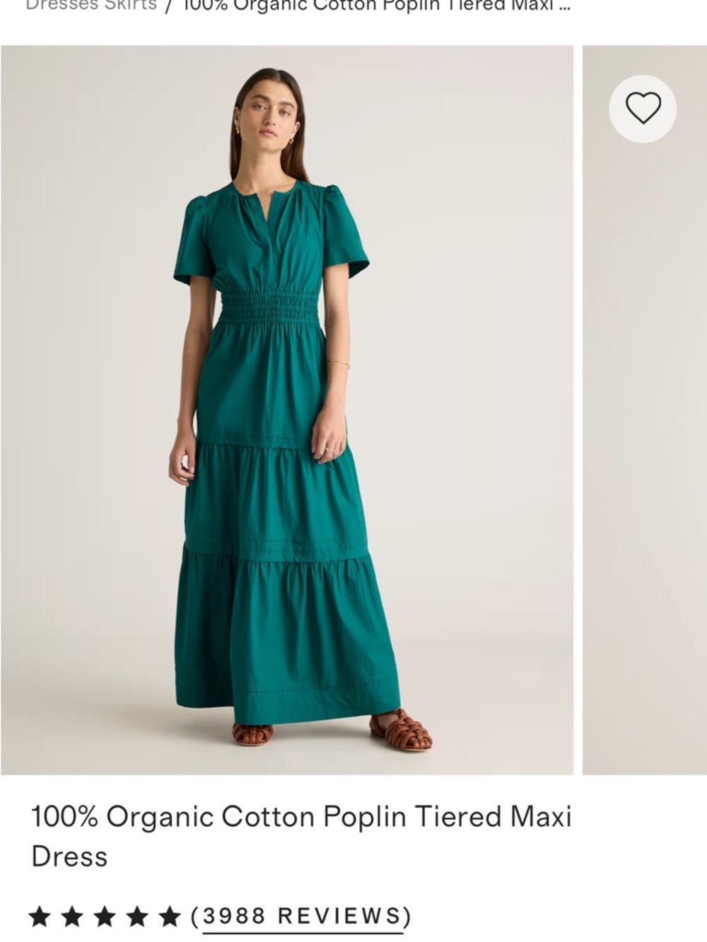 Quince Teal Tiered Maxi Dress